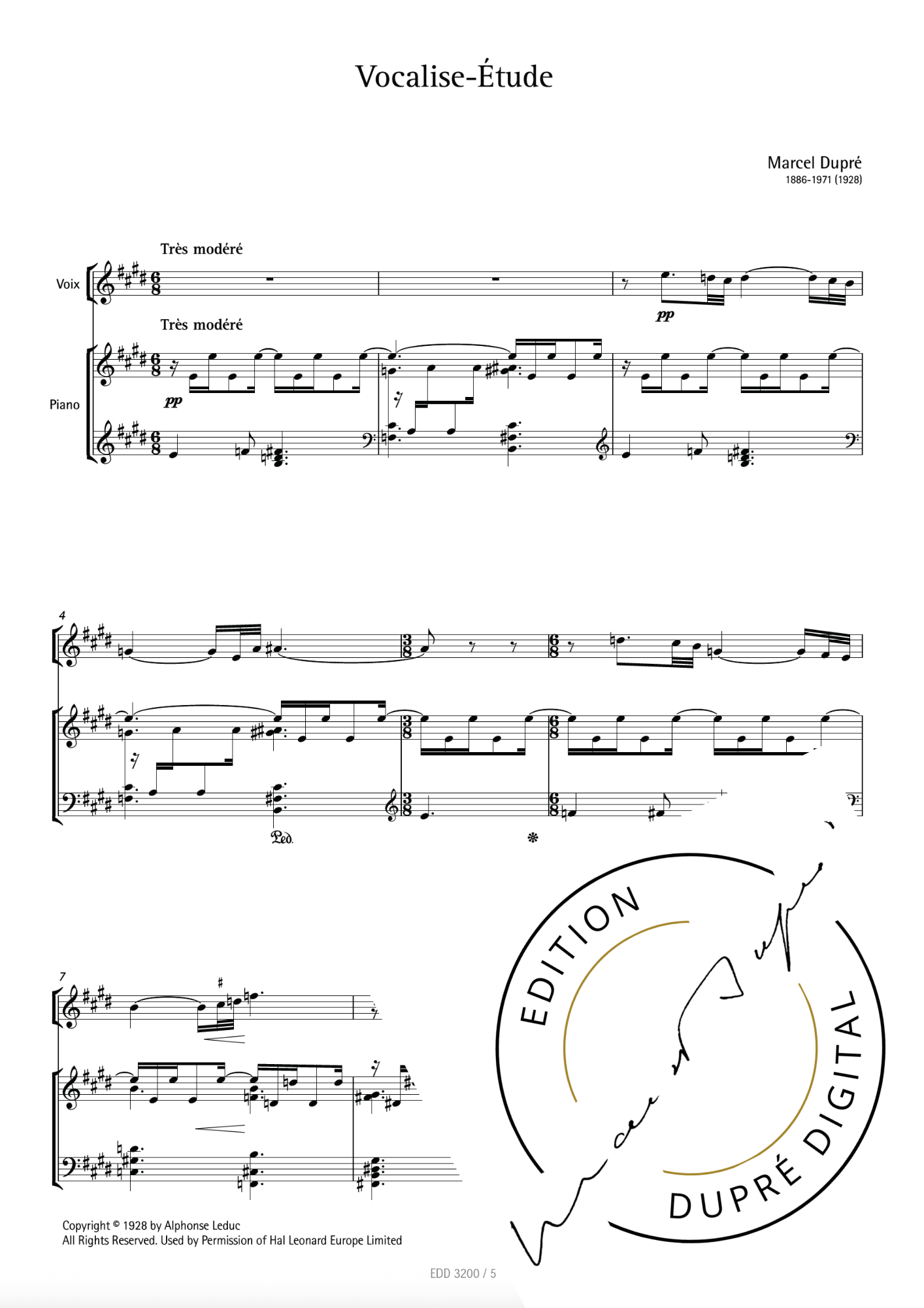 Marcel Dupré: Vocalise-Étude