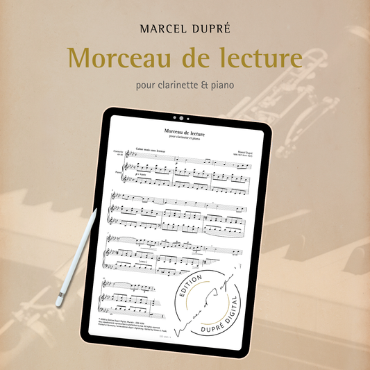 Marcel Dupré: Morceau de lecture pour clarinette & piano