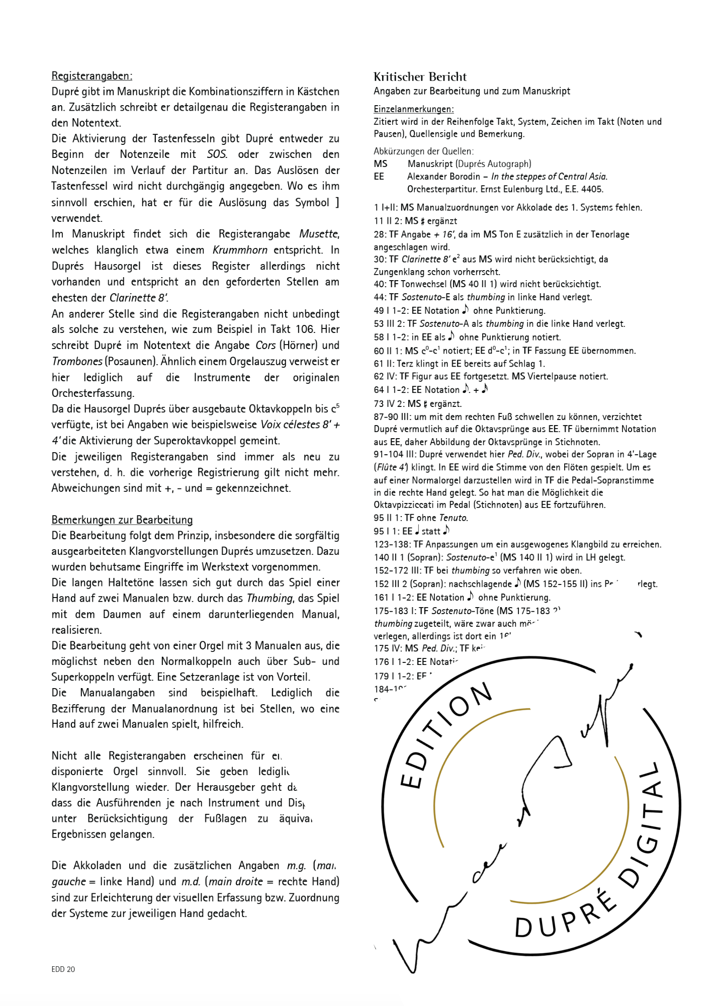 Borodine: Dans les steppes de l'Asie centrale (transcr. M. Dupré)