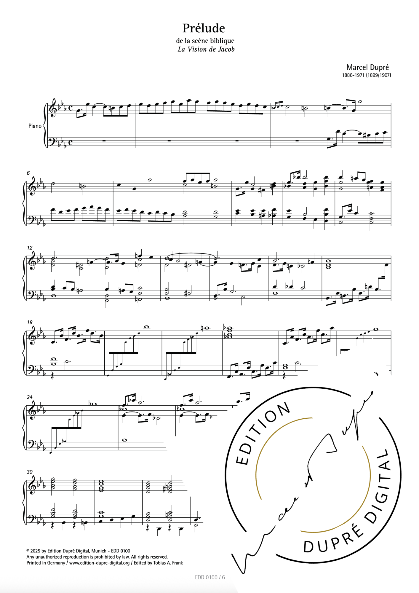 Marcel Dupré: Trois nouvelles pièces pour piano
