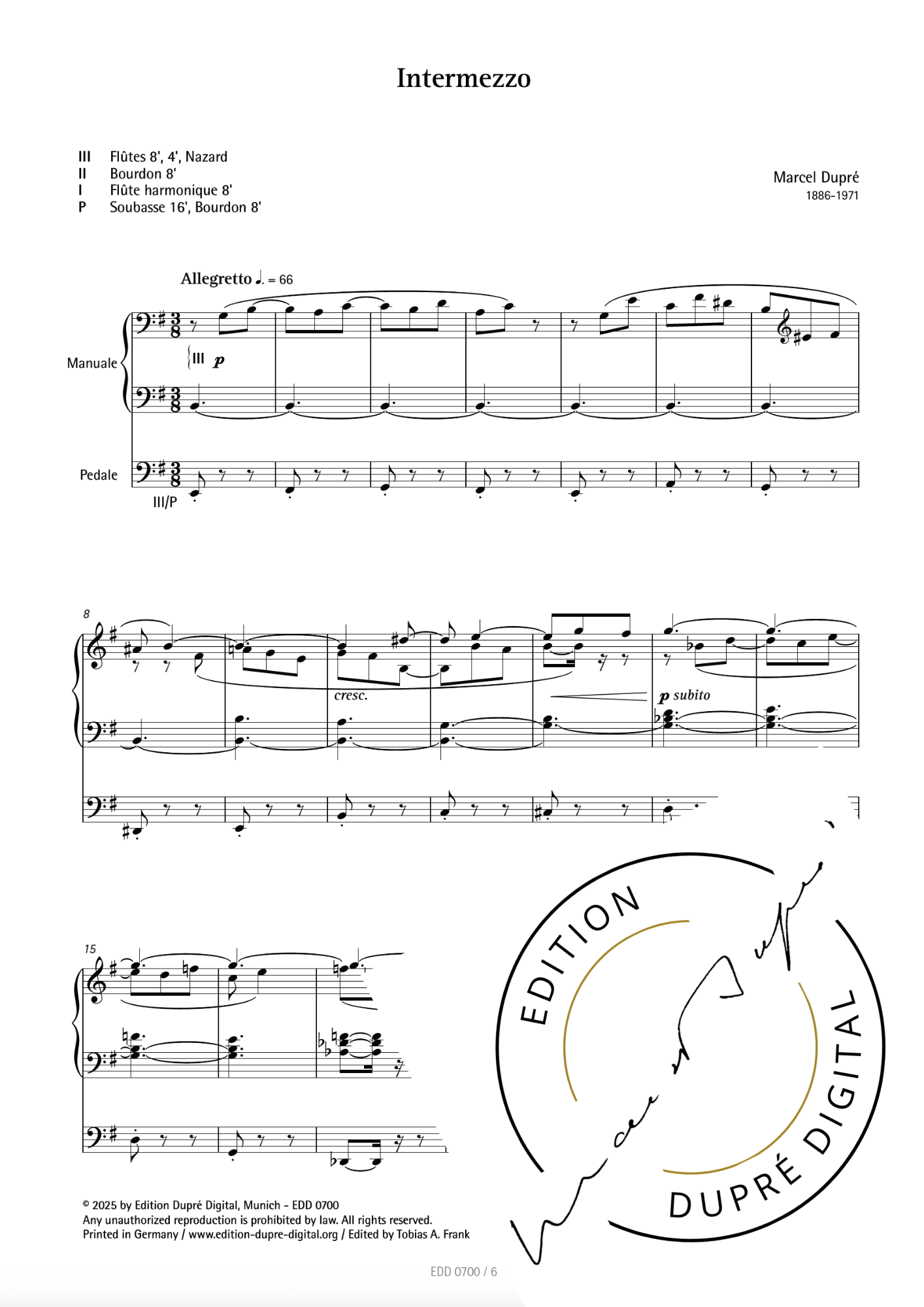 Marcel Dupré: Intermezzo pour orgue