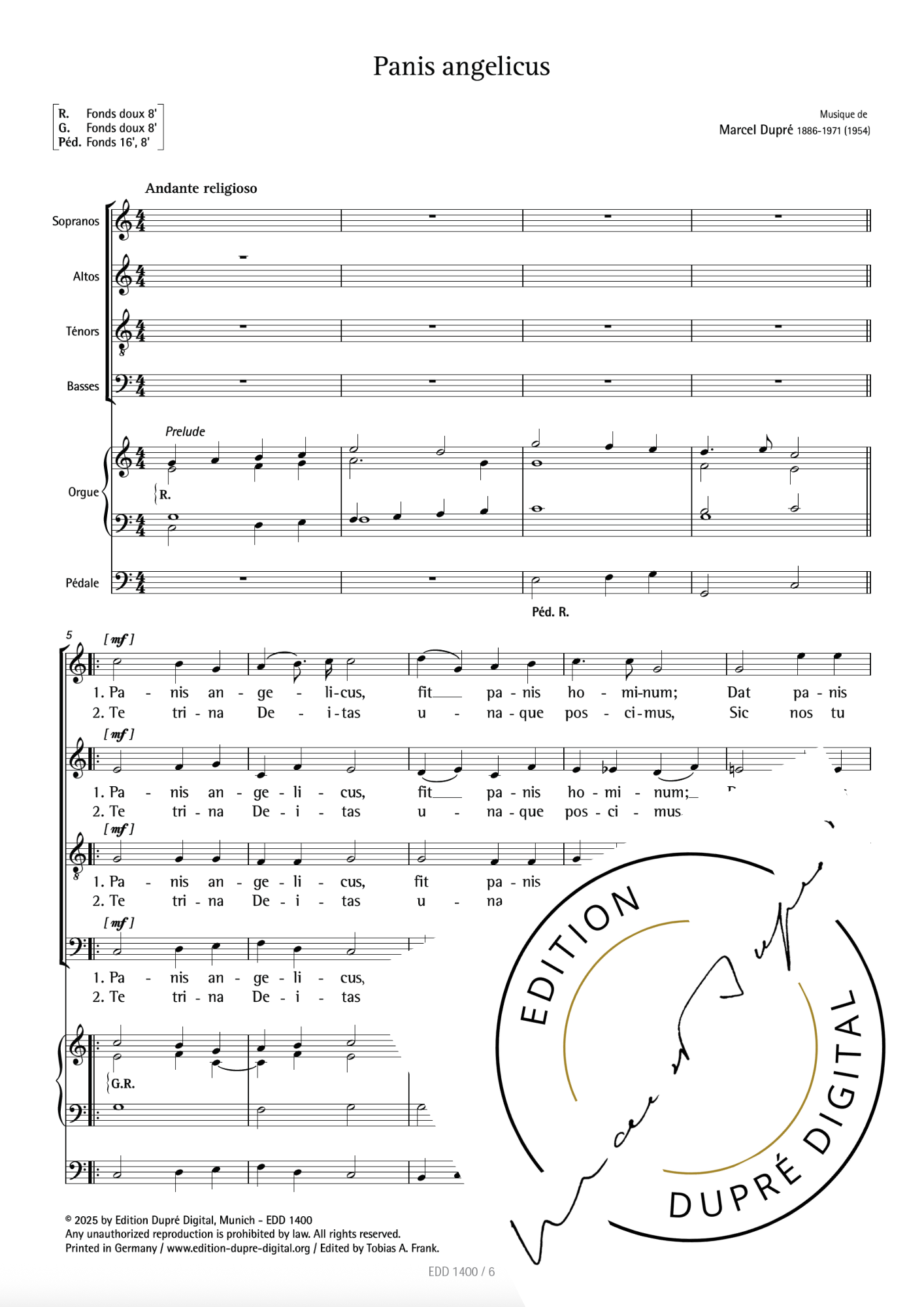 Marcel Dupré: Panis angelicus
