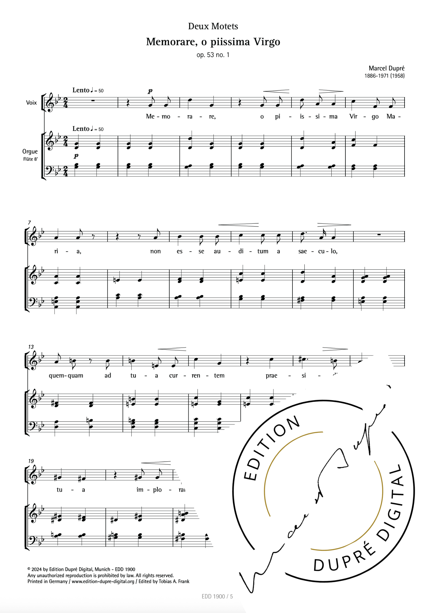 Marcel Dupré: Deux motets op. 53