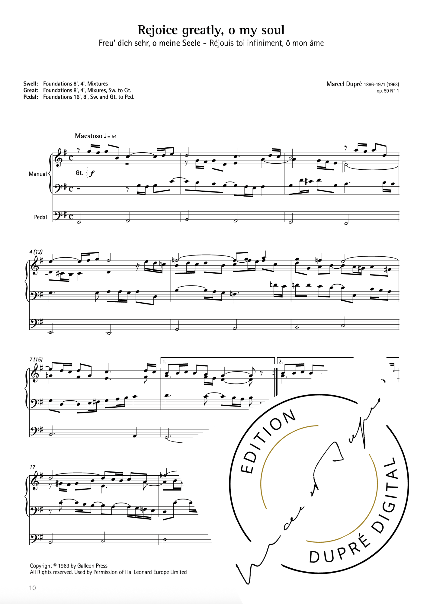 Marcel Dupré: Two Chorales, op. 59