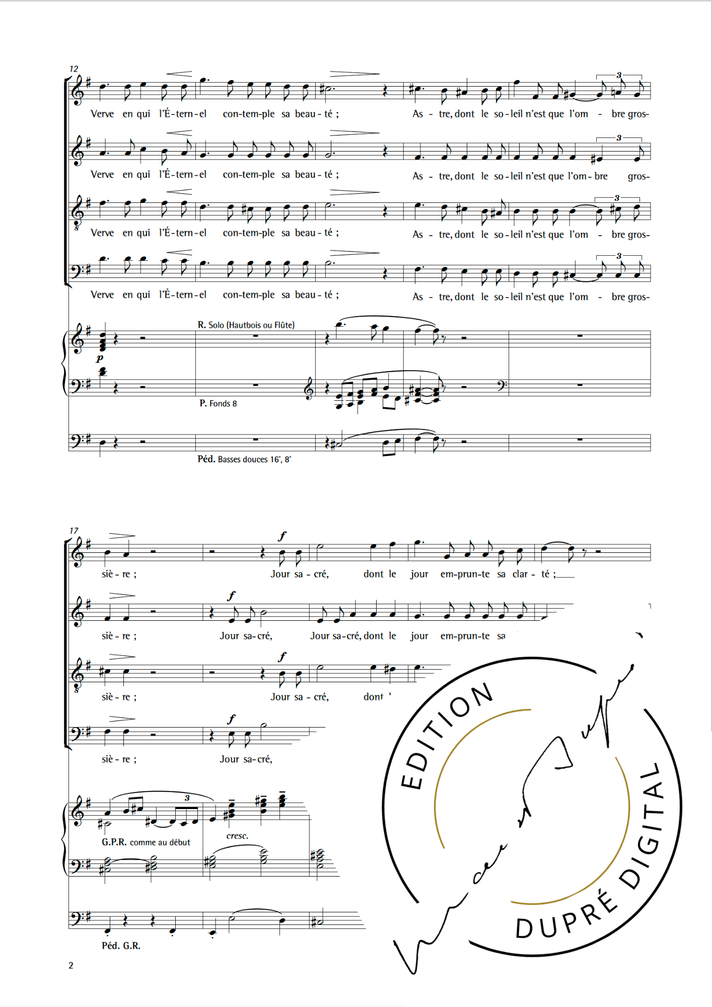 Marcel Dupré: Cantique de Racine