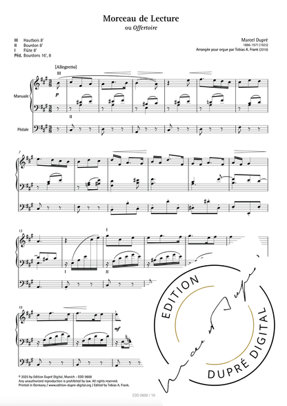 Marcel Dupré: Quatre nouvelles pièces pour Orgue