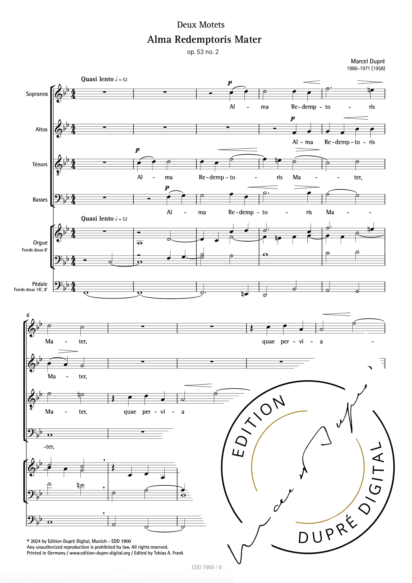 Marcel Dupré: Deux motets op. 53