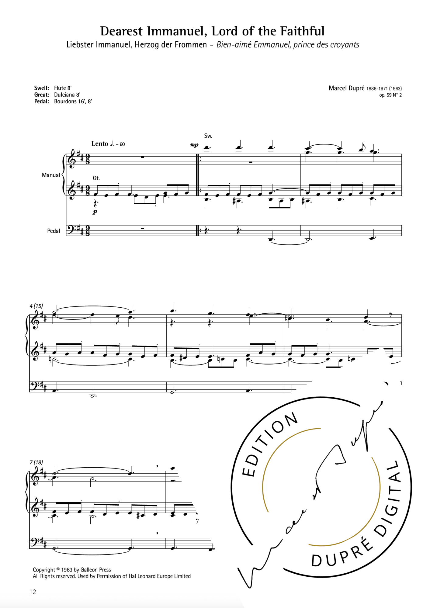 Marcel Dupré: Two Chorales, op. 59