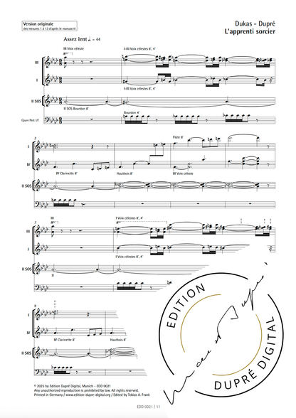 Dukas: L'apprenti sorcier (transcr. M. Dupré)