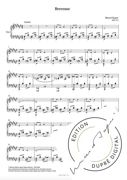 Marcel Dupré: Trois nouvelles pièces pour piano