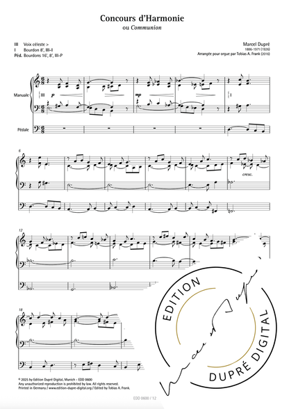 Marcel Dupré: Quatre nouvelles pièces pour Orgue