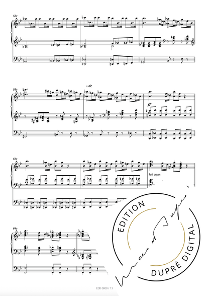 Marcel Dupré: Cadence pour le concerto n° 9 de Haendel